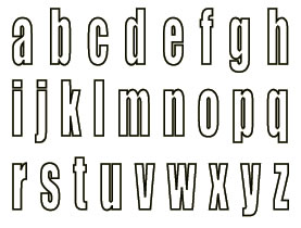 Technique Tuesday - Alphabet Stamp Set - Big Timber Line Lowercase Letters Tall  (sold individually)